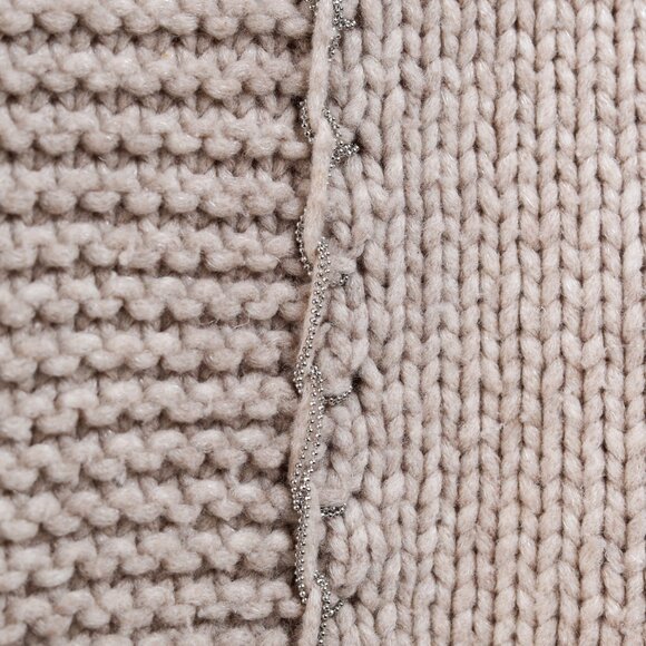 Fabiana Filippi Taupe Merino-Wool Beaded High-Neck Sweater - Picture 8 of 11